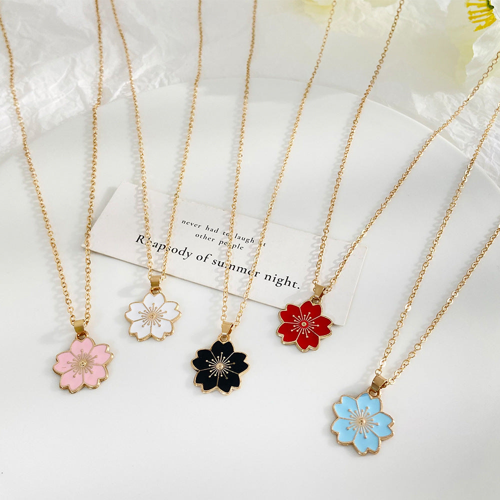 Simple Cherry Blossom Pendant Necklace For Women