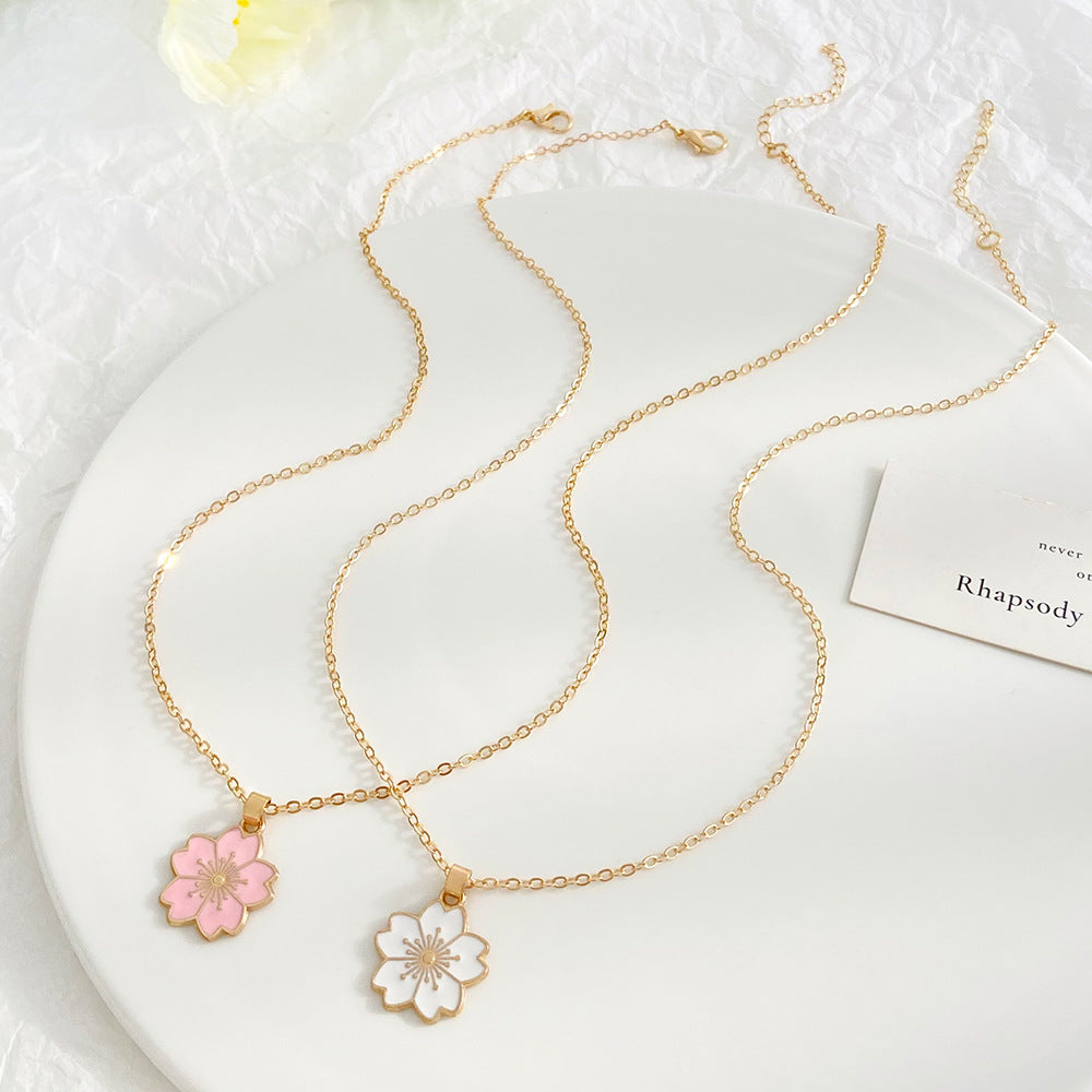 Simple Cherry Blossom Pendant Necklace For Women
