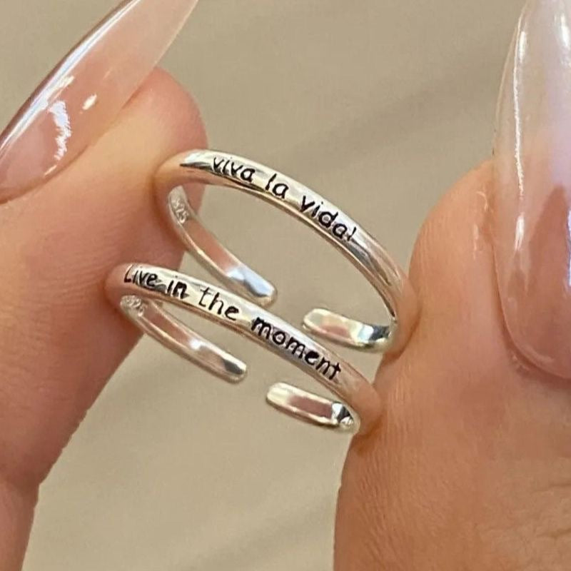 Long Live Life Letters Live In The Moment Pinky Ring Little Finger Ring