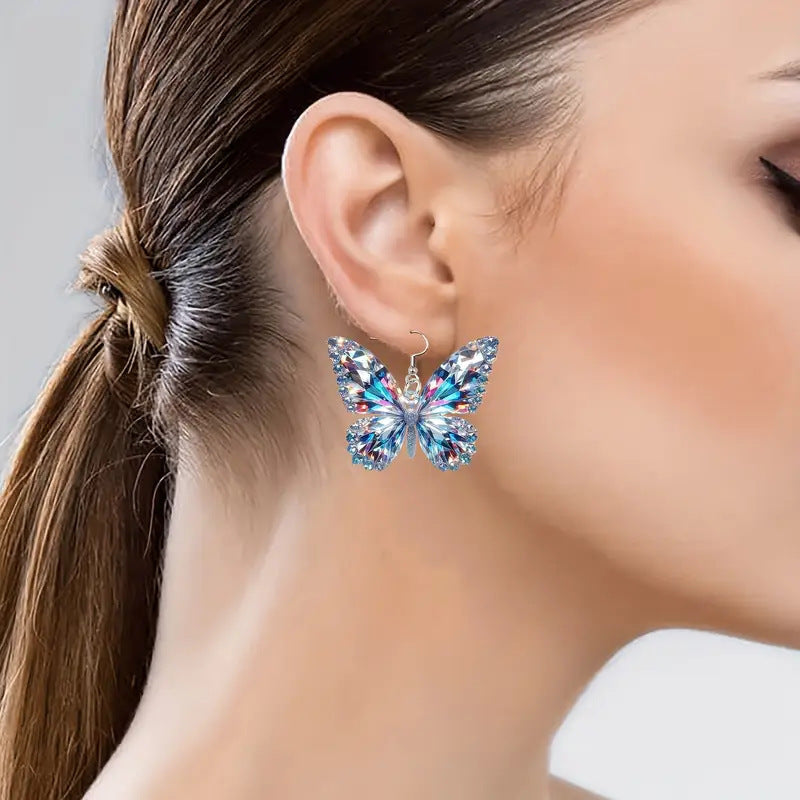 Colorful Sparkling 2D Acrylic Earrings Fashion Creativity