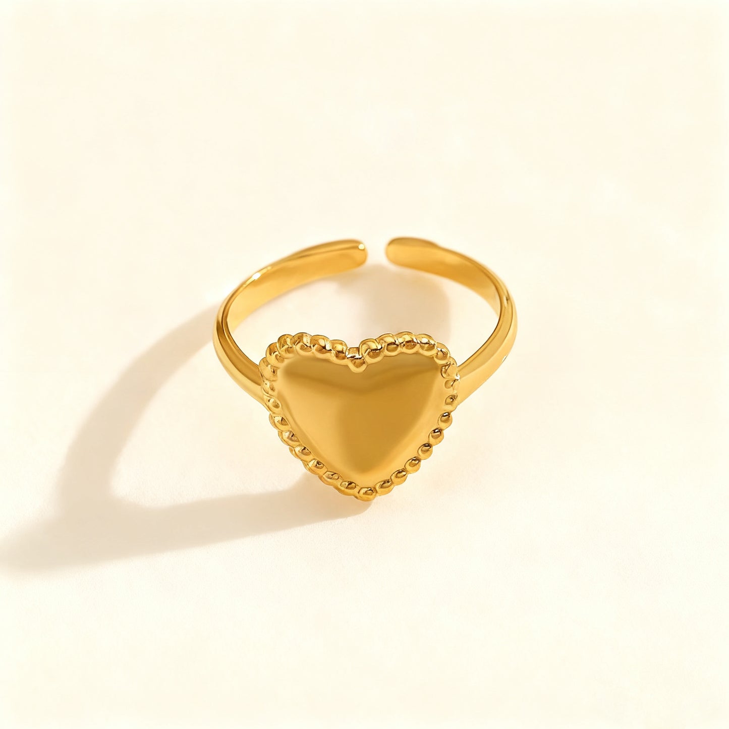 Fashion Adjustable Stainless Steel Heart Ring
