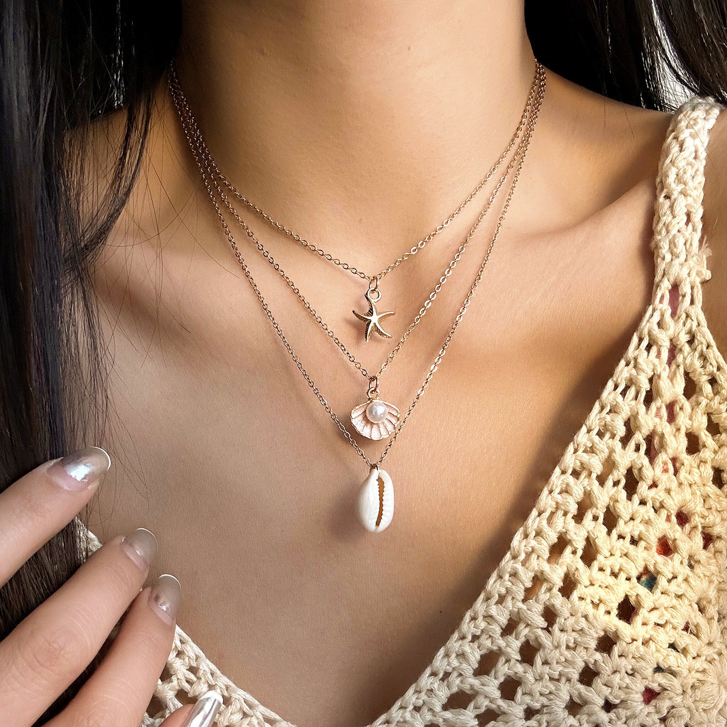 European And American Necklace Beach Style Starfish Shell Pendant