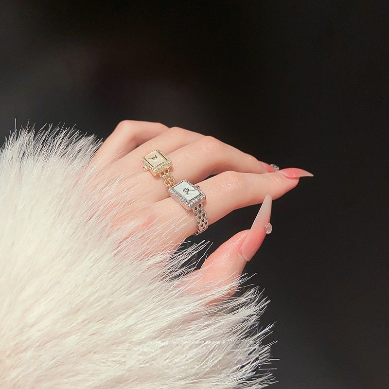 Niche High-end Minimalist Zircon Geometric Open Ring
