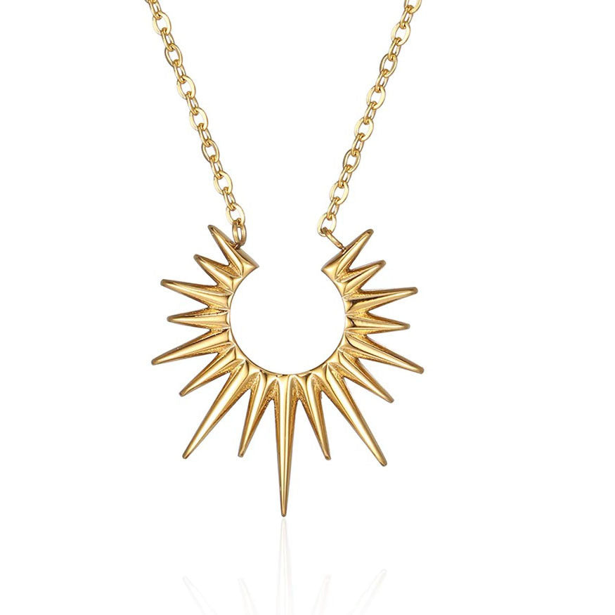 European And American SUNFLOWER Necklace Retro With Opening Clavicle Chain