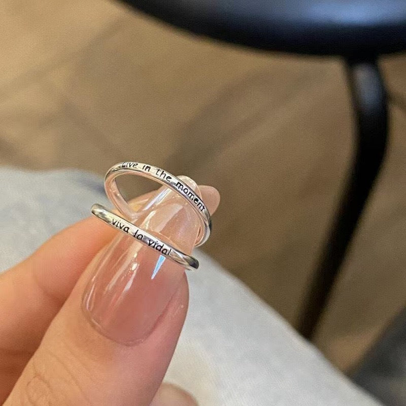 Long Live Life Letters Live In The Moment Pinky Ring Little Finger Ring