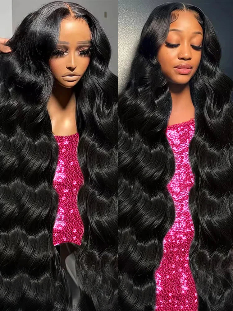200 250 Density Brazilian Glueless 13x6 13x4 Body Wave Wig Lace Front 30 40 Inch Human Hair Pre Plucked HD Lace Frontal Wigs