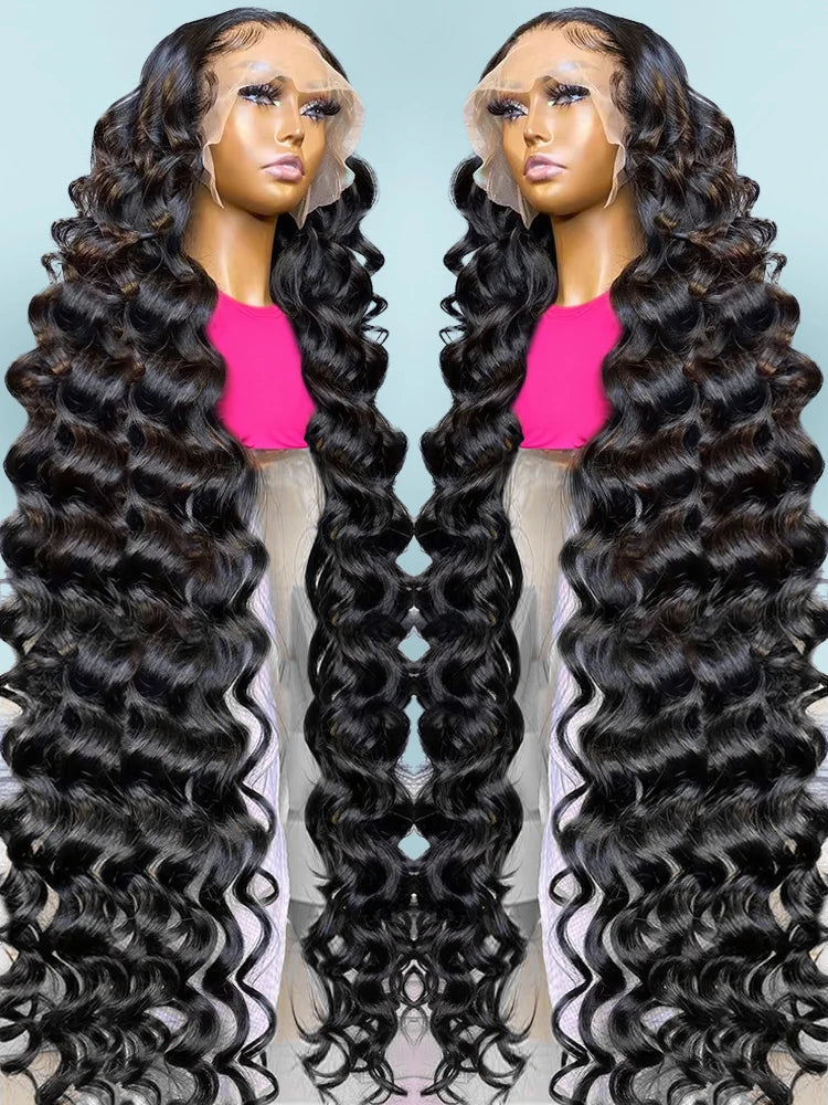 30 40 Inch Loose Deep Wave 13x6 HD Lace Frontal Human Hair Wig Brazilian 13x4 Curly Human Hair Lace Front Wigs Pre Plucked 250%