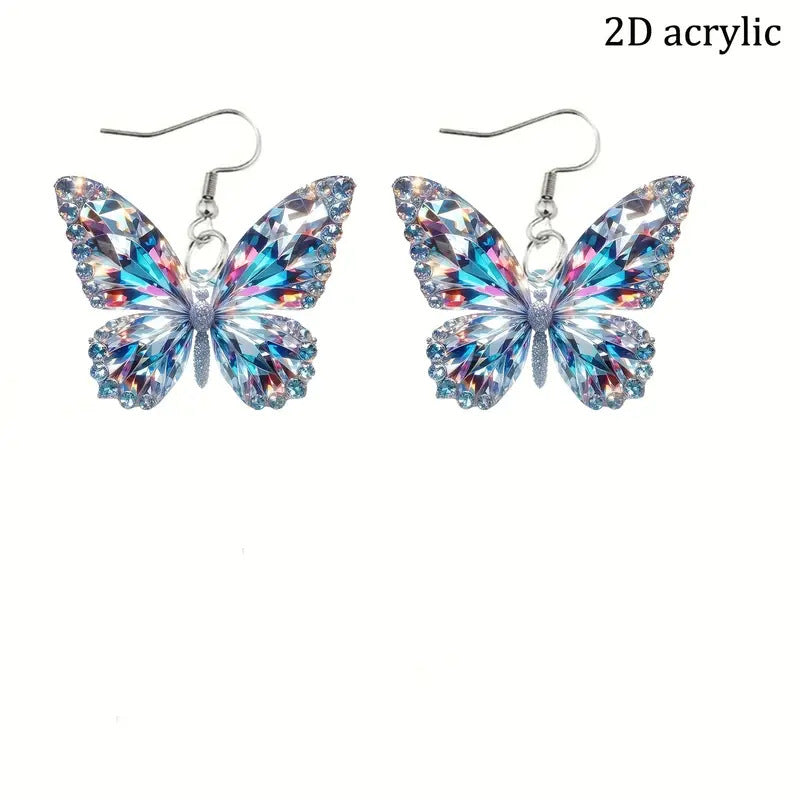 Colorful Sparkling 2D Acrylic Earrings Fashion Creativity