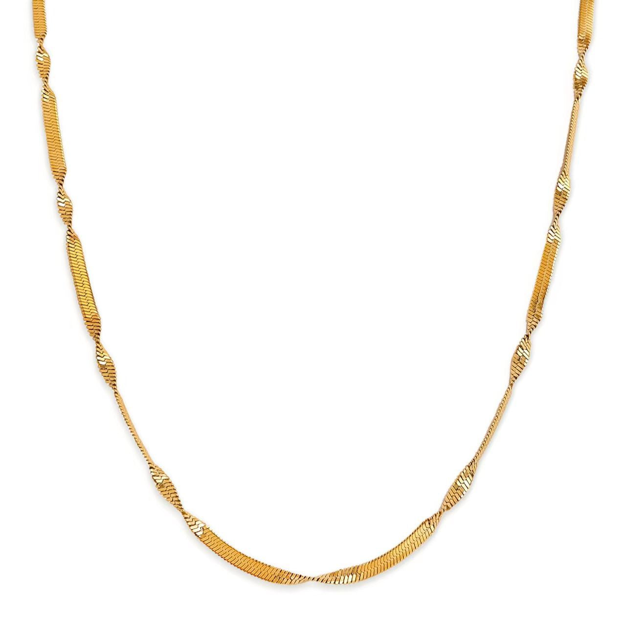 Creative Design Niche Personality Trendy Twisted Snake Bone Chain Necklace Simple Stainless Steel Plated