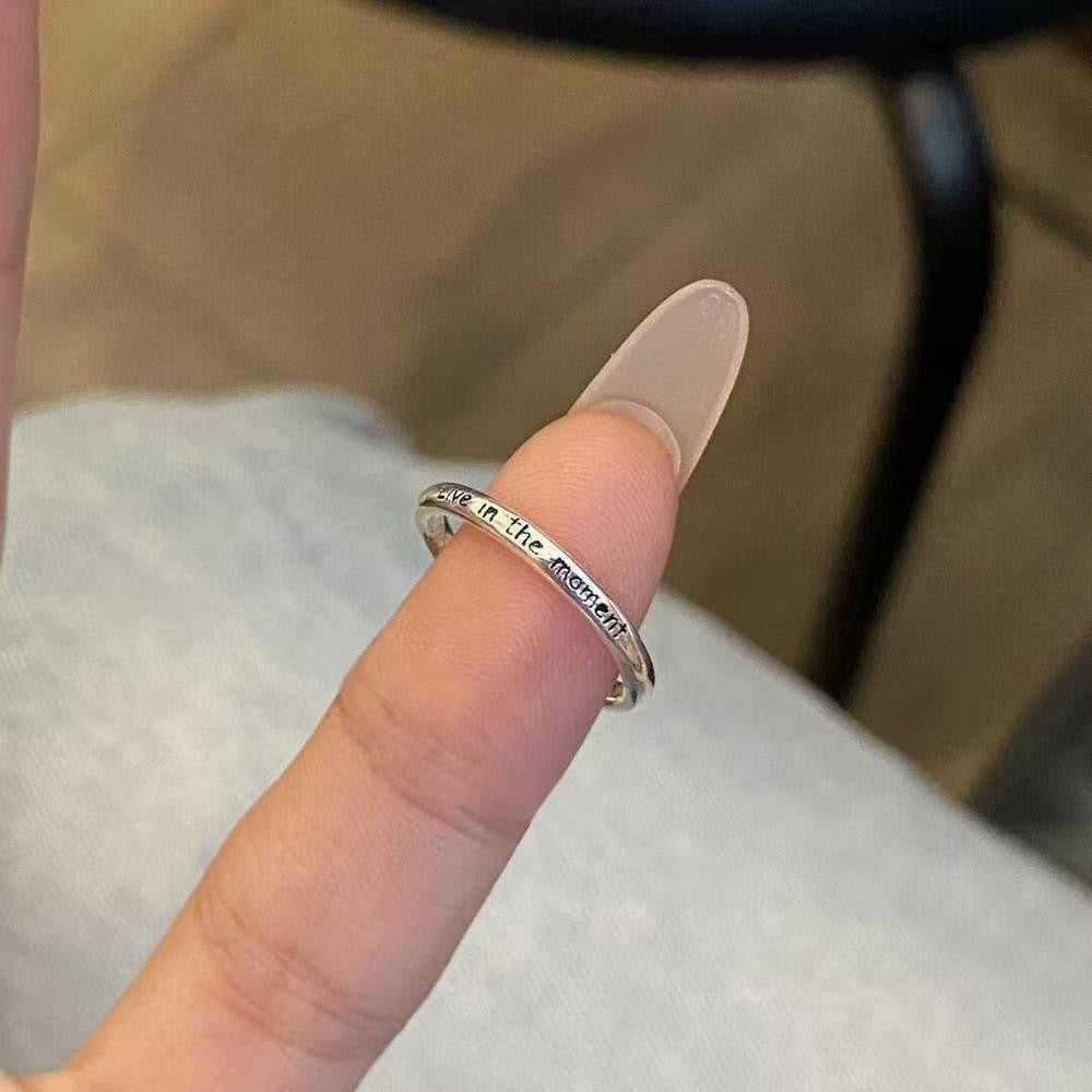 Long Live Life Letters Live In The Moment Pinky Ring Little Finger Ring