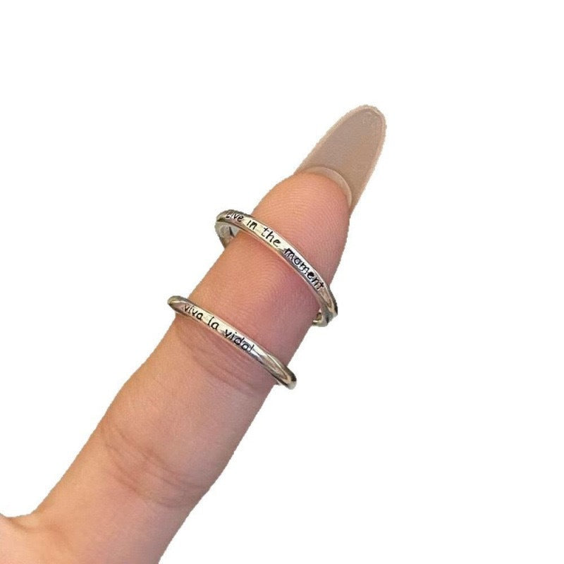 Long Live Life Letters Live In The Moment Pinky Ring Little Finger Ring